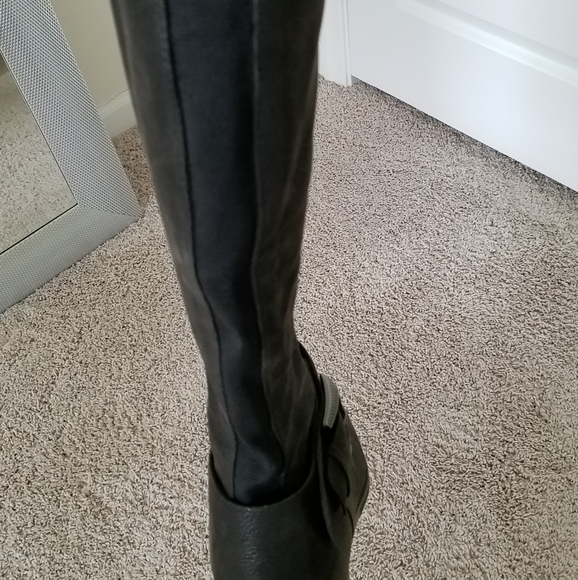 Western style knee-high leather boots - Picture 4 of 6